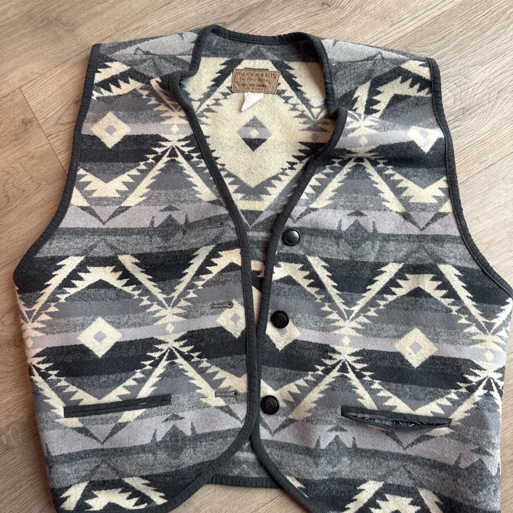 Pendleton Black and Cream Patterned Sweater Vest
